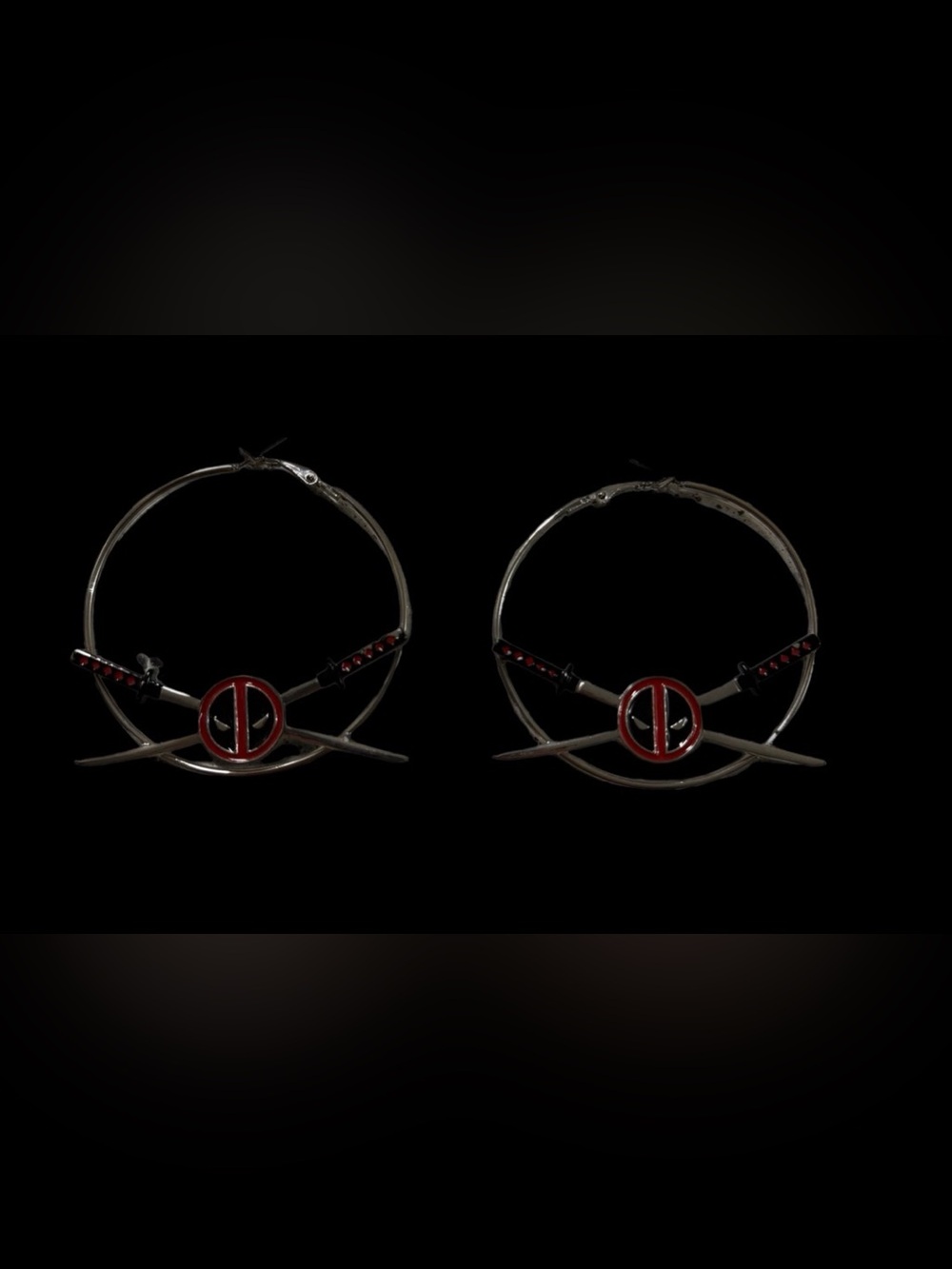 Stainless Steel Marvel Deadpool Sword Logo Earring